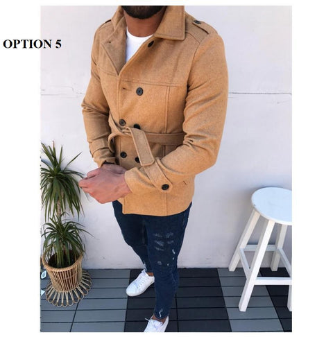 New Collection Casual Windbreaker with Belt, Double Breasted  Jacket CODE: KAR1308