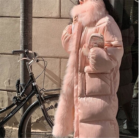 New winter fashion, thick mid-length garment, soft lining with fur, Loose jacket CODE: KAR1311