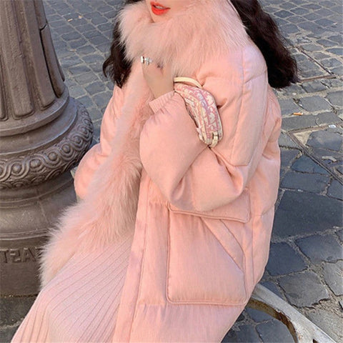 New winter fashion, thick mid-length garment, soft lining with fur, Loose jacket CODE: KAR1311