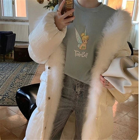 New winter fashion, thick mid-length garment, soft lining with fur, Loose jacket CODE: KAR1311