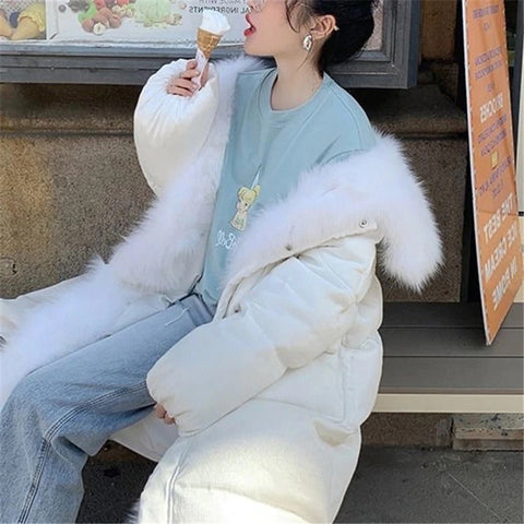 New winter fashion, thick mid-length garment, soft lining with fur, Loose jacket CODE: KAR1311