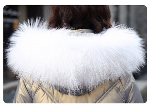 New Casual Fur Collar, Thick, Warm, Cotton Padded, Plus Size, Long Coat CODE: KAR1313