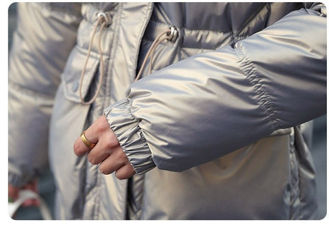 New Casual Fur Collar, Thick, Warm, Cotton Padded, Plus Size, Long Coat CODE: KAR1313