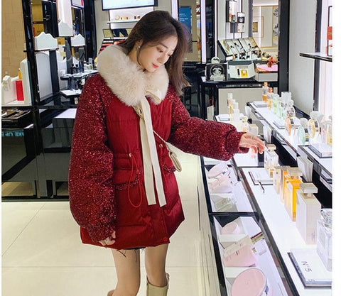 Winter Fashion Plush Collar Loose Coat CODE: KAR1314