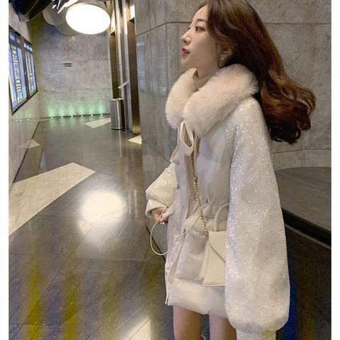 Winter Fashion Plush Collar Loose Coat CODE: KAR1314