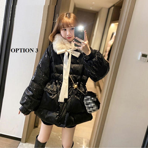 Winter Fashion Plush Collar Loose Coat CODE: KAR1314