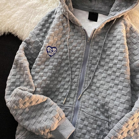 New Fashion Loose Casual Zipper Letter Print Long Sleeve Hoodie CODE: KAR1316