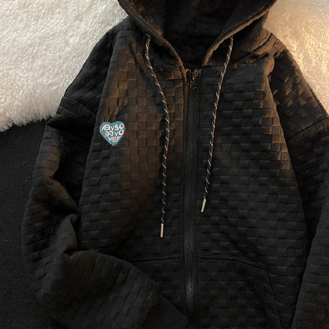 New Fashion Loose Casual Zipper Letter Print Long Sleeve Hoodie CODE: KAR1316