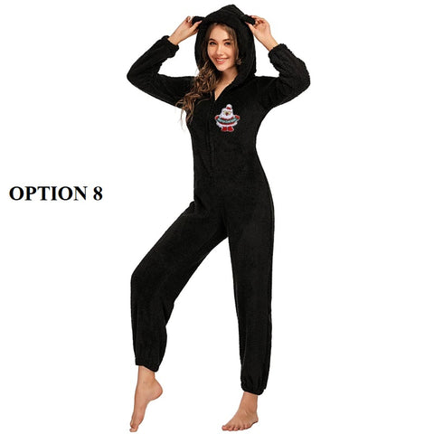 Winter Warm Pajamas  Fluffy Fleece Plus Size Jumpsuits CODE: KAR1318