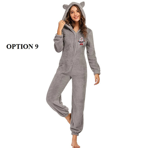 Winter Warm Pajamas  Fluffy Fleece Plus Size Jumpsuits CODE: KAR1318