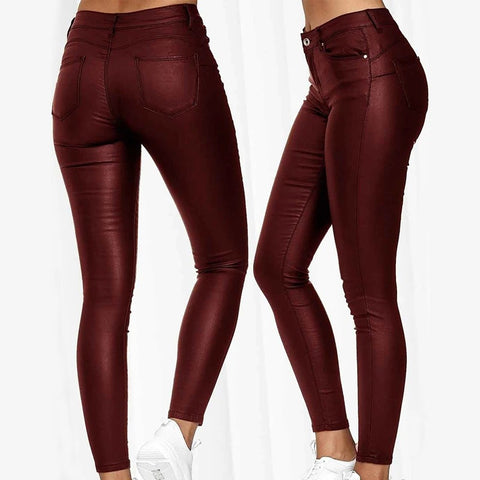 New Casual, Sexy, Skinny, Long, Faux Pu Leather, Tight Bottom, Little Feet, Pencil Pants CODE: KAR1320