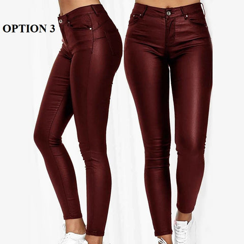New Casual, Sexy, Skinny, Long, Faux Pu Leather, Tight Bottom, Little Feet, Pencil Pants CODE: KAR1320