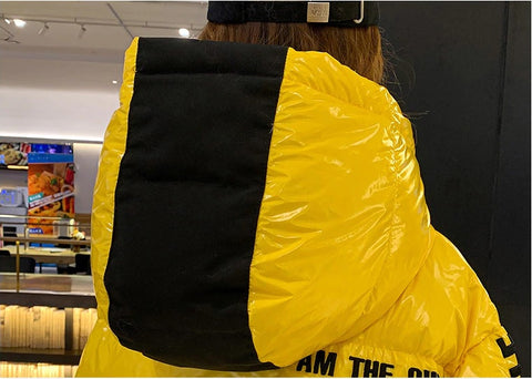 winter collection Long and shiny, waterproof and warm, long reflective hooded jacket CODE: KAR1322