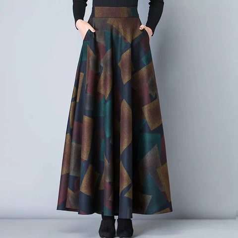Fall Winter Fashion High Waist A-Line Skirt CODE: KAR1326