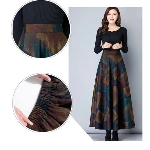 Fall Winter Fashion High Waist A-Line Skirt CODE: KAR1326
