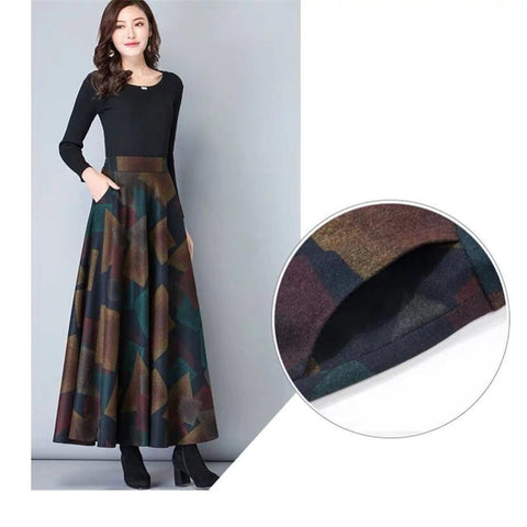 Fall Winter Fashion High Waist A-Line Skirt CODE: KAR1326