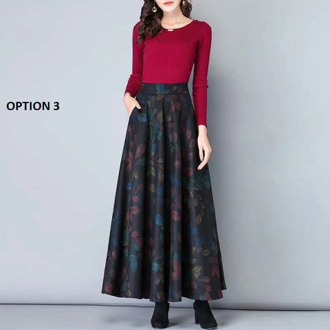 Fall Winter Fashion High Waist A-Line Skirt CODE: KAR1326