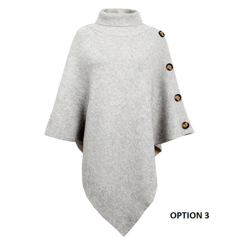 Fall and Winter High Collar, Batwing Sleeves, Ponchos, Knit Coat CODE: KAR1329