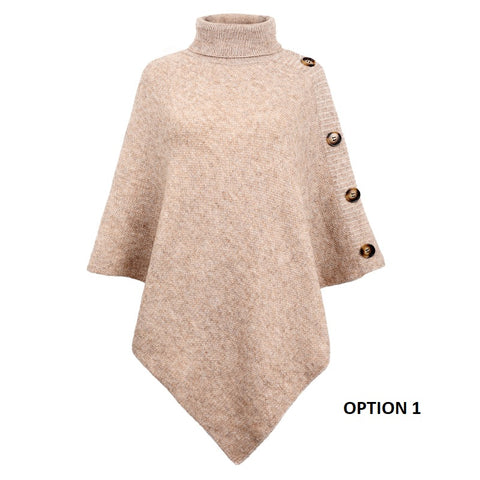 Fall and Winter High Collar, Batwing Sleeves, Ponchos, Knit Coat CODE: KAR1329