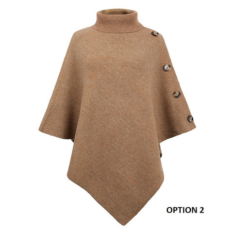 Fall and Winter High Collar, Batwing Sleeves, Ponchos, Knit Coat CODE: KAR1329