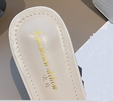 New fashionable, transparent and transparent mules, Mid-heel, slippers with chain CODE: KAR1331