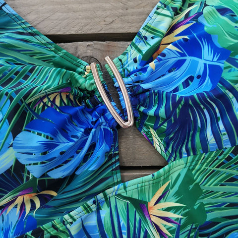New Sexy, Fashionable, Asymmetric Off Shoulder Ruffle Swimsuit CODE: KAR1333