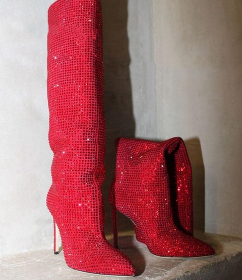 New Fall / Winter Collection, Sexy, Thin Heel Rhinestone Boots CODE: KAR1343
