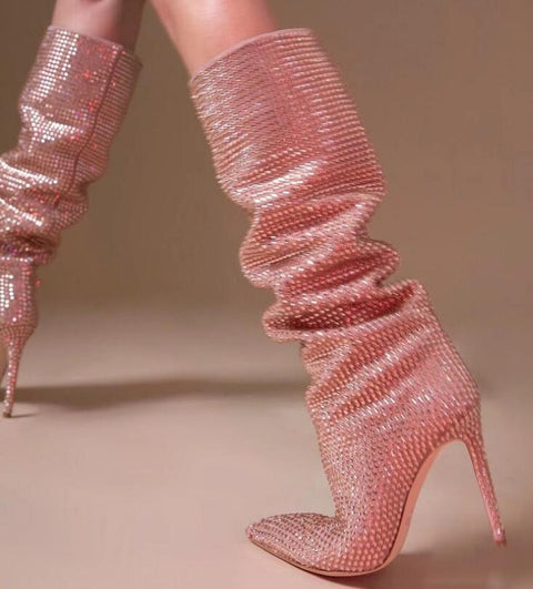 New Fall / Winter Collection, Sexy, Thin Heel Rhinestone Boots CODE: KAR1343