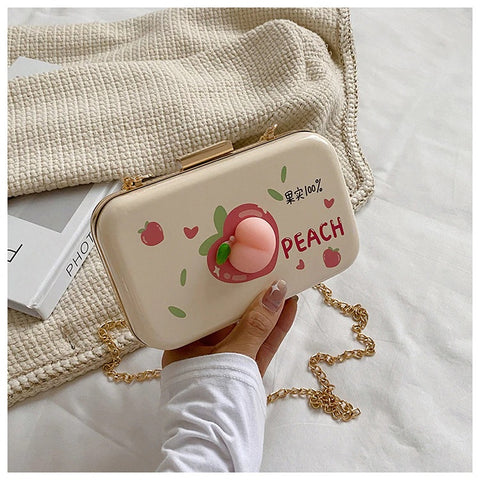 New Small Box Shape ,Chain Satchels, Lovely Fruit Pattern Bag CODE: KAR1350