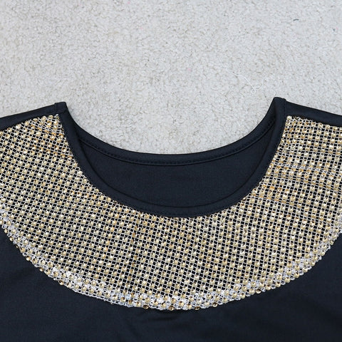 Sexy Sequin Long Sleeve, Round Neck, Crop Top and Pants, Two Piece Set CODE: KAR1352