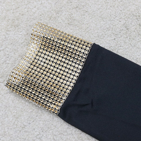 Sexy Sequin Long Sleeve, Round Neck, Crop Top and Pants, Two Piece Set CODE: KAR1352