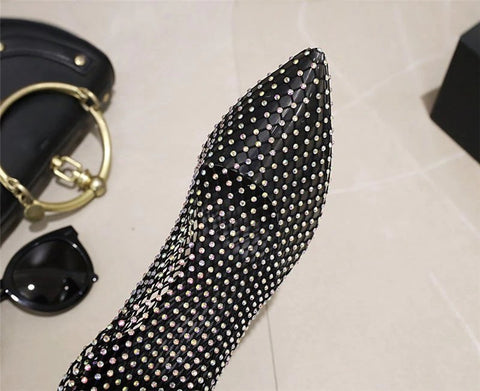 Crystal Rhinestone Above Knee ,Thigh High Heel, Mesh Long Boot CODE: KAR1353