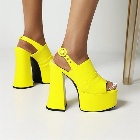 New Style Pumps Platform Open Toe Punk Plus Size Super High Heel CODE: KAR1357