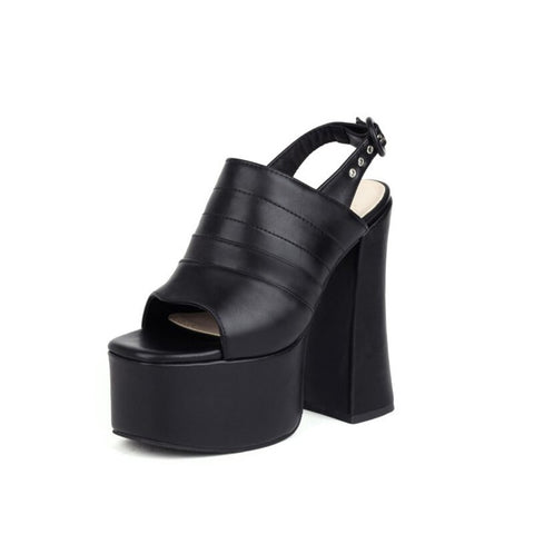 New Style Pumps Platform Open Toe Punk Plus Size Super High Heel CODE: KAR1357
