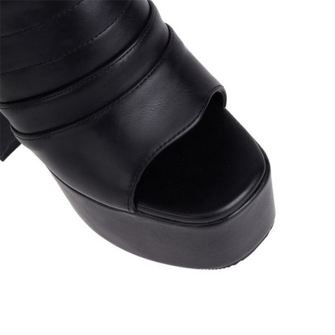 New Style Pumps Platform Open Toe Punk Plus Size Super High Heel CODE: KAR1357