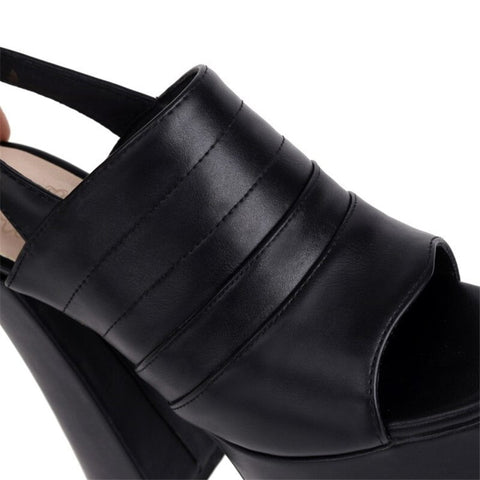 New Style Pumps Platform Open Toe Punk Plus Size Super High Heel CODE: KAR1357