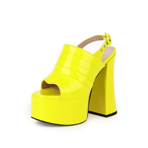 New Style Pumps Platform Open Toe Punk Plus Size Super High Heel CODE: KAR1357