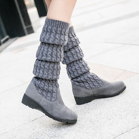 New autumn and winter collection comfortable, flat, knitted, Over the knee boot CODE: KAR1358