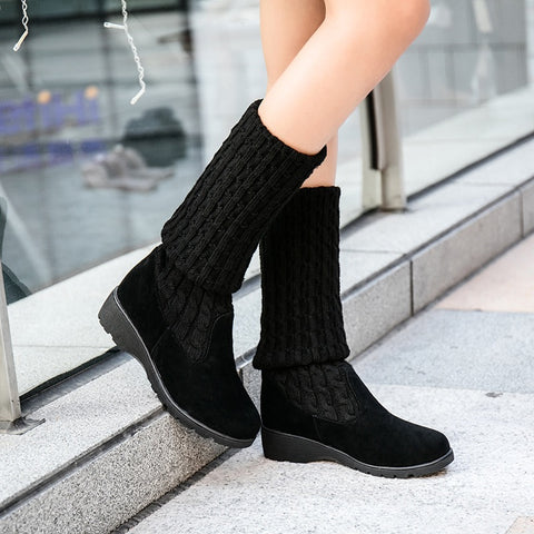 New autumn and winter collection comfortable, flat, knitted, Over the knee boot CODE: KAR1358