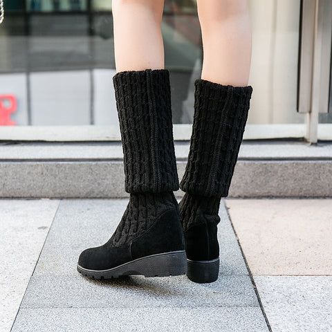 New autumn and winter collection comfortable, flat, knitted, Over the knee boot CODE: KAR1358