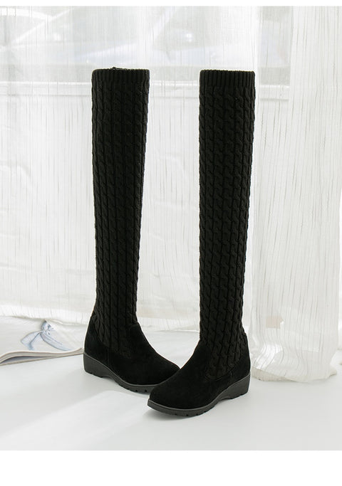New autumn and winter collection comfortable, flat, knitted, Over the knee boot CODE: KAR1358
