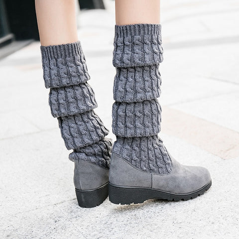 New autumn and winter collection comfortable, flat, knitted, Over the knee boot CODE: KAR1358