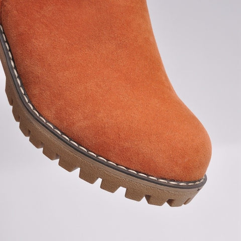 New Winter Collection Round Head Chunky Heel Waterproof Snow Warm Fur Short Boots CODE: KAR1360
