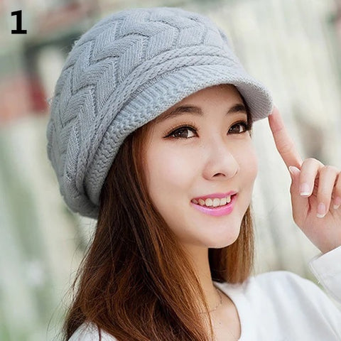 New solid color, knitted, warm, loose Ski hat CODE: KAR1363