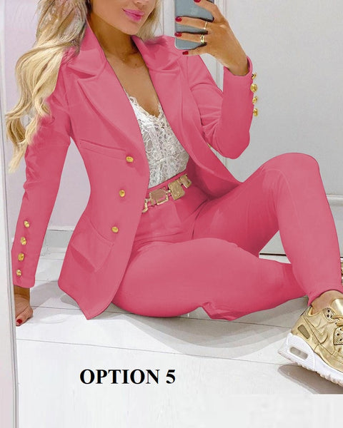 New Chain Print Blazer, 2 Piece Jacket and Pants Set CODE: KAR1365