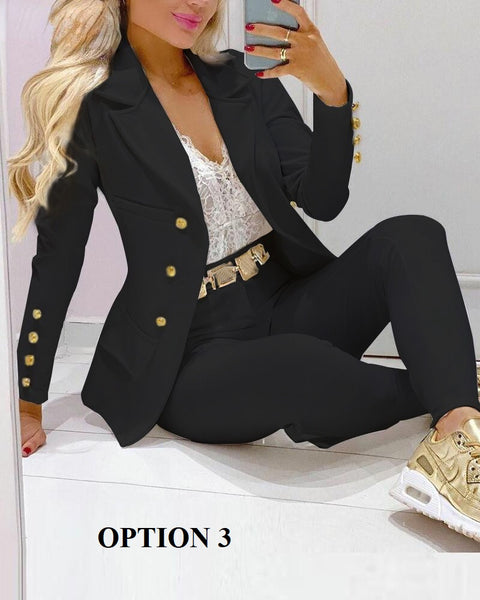 New Chain Print Blazer, 2 Piece Jacket and Pants Set CODE: KAR1365
