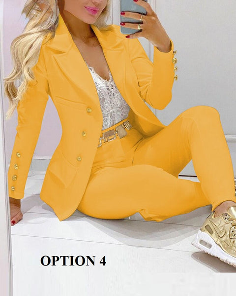 New Chain Print Blazer, 2 Piece Jacket and Pants Set CODE: KAR1365