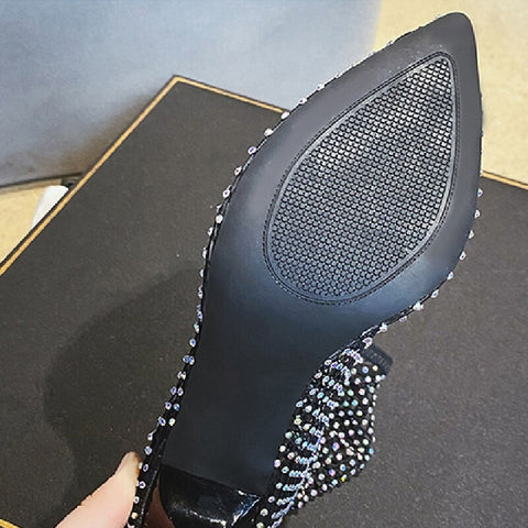 High Heel Crystal Rhinestone Mesh Ankle Boot CODE: KAR1368