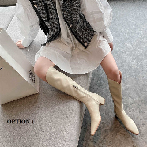 New leather high heel boot CODE: KAR1373