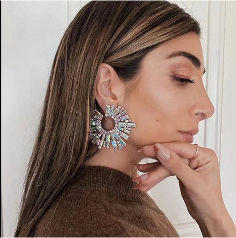 New Fashion Shiny Rhinestone Hoop Earrings CODE: KAR1382